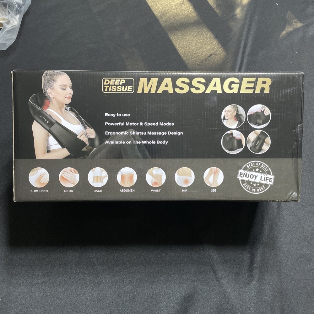 VERTYI Shiatsu Neck Back Massager w/ Heat Deep Tissue Kneading Pillow Open Box